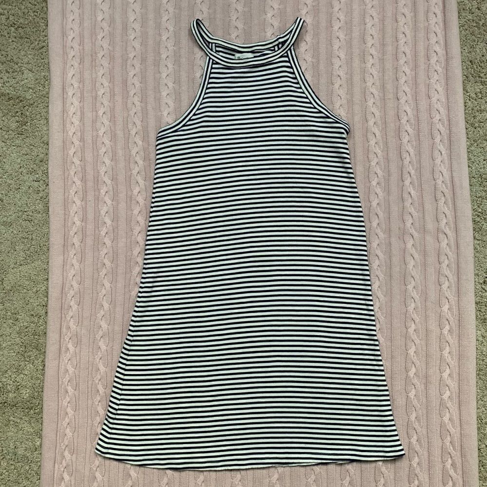 Madewell District Navy and White Striped Dress, Size Medium - Picture 3 of 8
